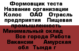 Формовщик теста › Название организации ­ Колос-3, ОАО › Отрасль предприятия ­ Пищевая промышленность › Минимальный оклад ­ 21 000 - Все города Работа » Вакансии   . Амурская обл.,Тында г.